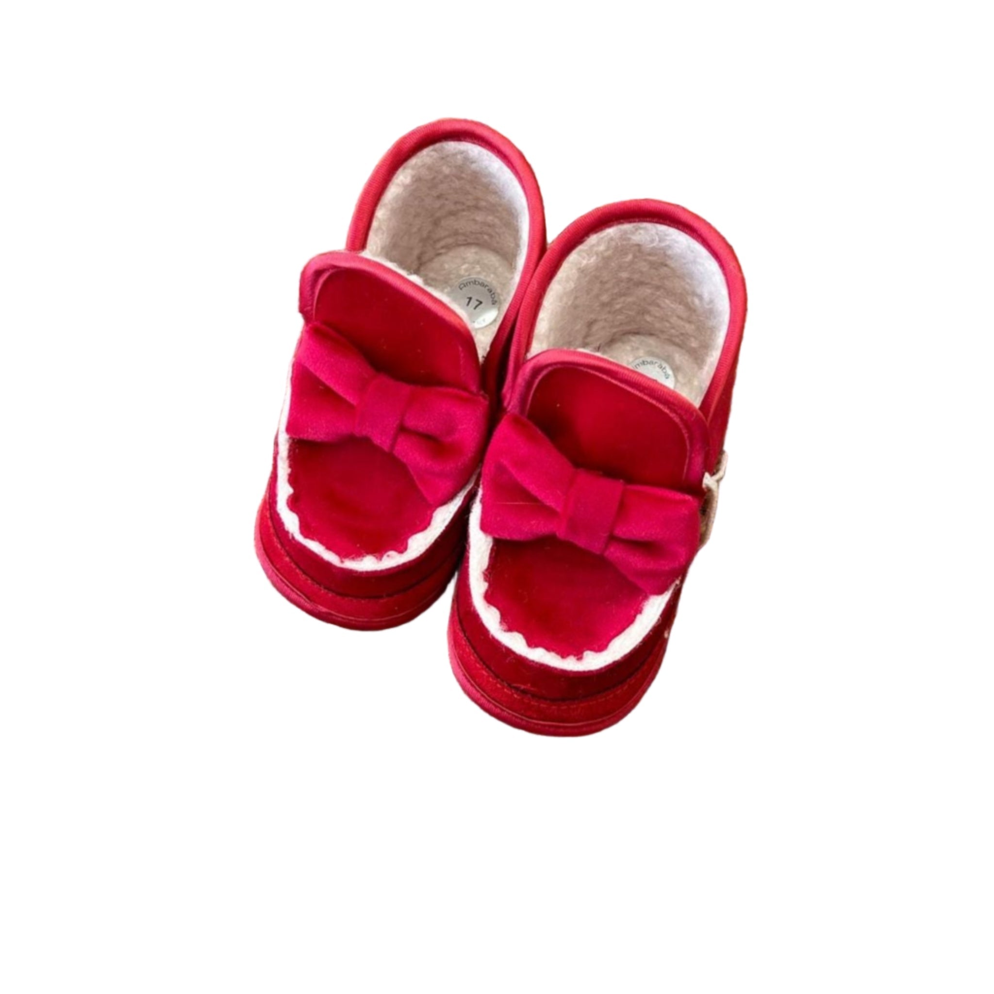 Stivaletti Bimba ROSSO Velluto Ecopelliccia - AMBARABA' corredino e abbigliamento neonato | NANU' BABY