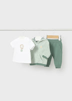 Tuta 3 Pezzi Cotone Verde 1892/92 corredino e abbigliamento neonato | NANU' BABY