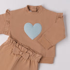 Tuta Jogging Due Pezzi Bimba Beige 3F776/945 corredino e abbigliamento neonato | NANU' BABY