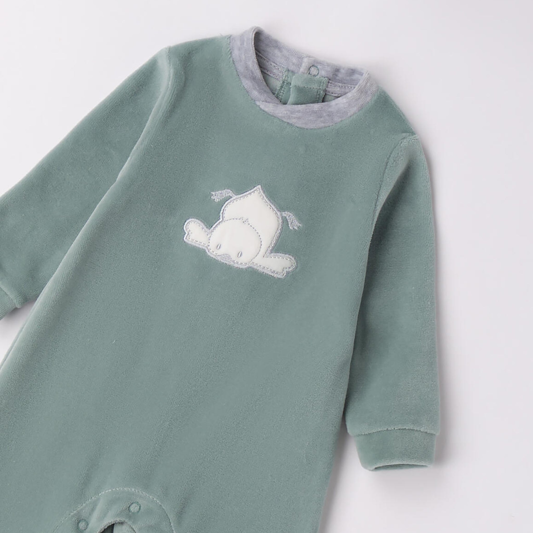 Tutina Ciniglia Con Piede Neonato Verde 3F647/4136 corredino e abbigliamento neonato | NANU' BABY