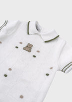 Tutina Corta Pois Nocciolina Verde EK5615V corredino e abbigliamento neonato | NANU' BABY