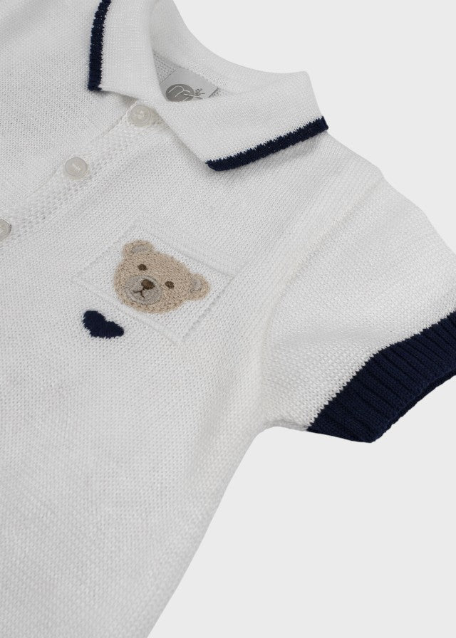 Tutina Corta Teddy Blu EK6015 corredino e abbigliamento neonato | NANU' BABY