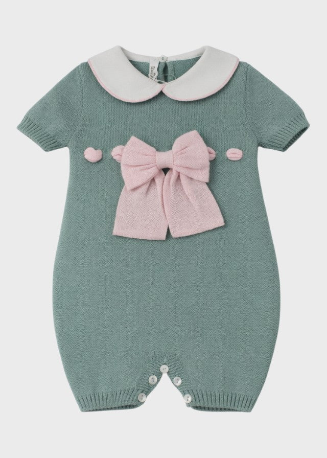 Tutina Cotone Fiocco Verde 355/V corredino e abbigliamento neonato | NANU' BABY
