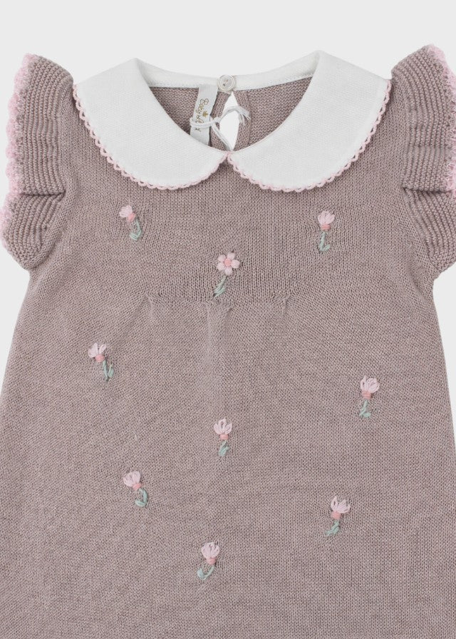 Tutina Cotone Margherite Sabbia 363 corredino e abbigliamento neonato | NANU' BABY