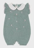 Tutina Cotone Margherite Verde 363/V corredino e abbigliamento neonato | NANU' BABY