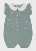 Tutina Cotone Margherite Verde 363/V corredino e abbigliamento neonato | NANU' BABY