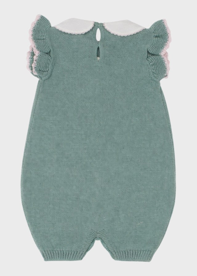 Tutina Cotone Margherite Verde 363/V corredino e abbigliamento neonato | NANU' BABY