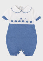 Tutina Cotone Nodini Azzurro 365 corredino e abbigliamento neonato | NANU' BABY