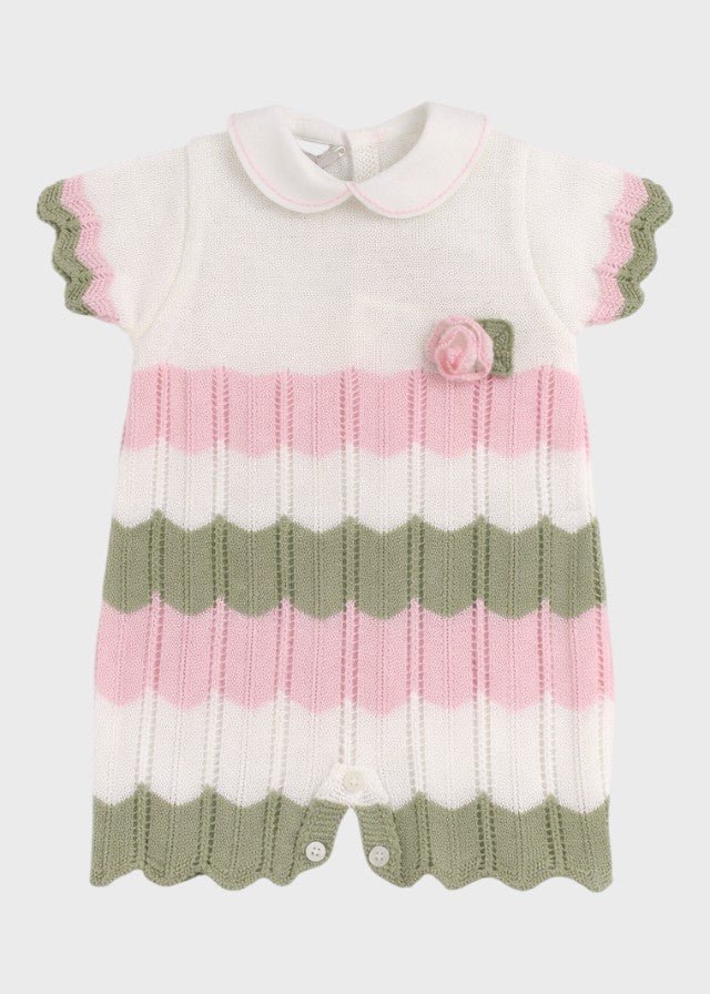 Tutina Cotone Rosa Pesco EK1815 corredino e abbigliamento neonato | NANU' BABY