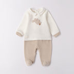 Tutina Due Pezzi Con Piede Neonato Ciniglia 3F673/112 corredino e abbigliamento neonato | NANU' BABY
