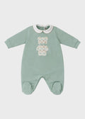 Tutina Jersey Teddy Verde EK5214/V corredino e abbigliamento neonato | NANU' BABY