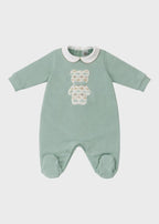 Tutina Jersey Teddy Verde EK5214/V corredino e abbigliamento neonato | NANU' BABY