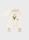 Tutina Jersey Teddy Verde EK6414/V corredino e abbigliamento neonato | NANU' BABY