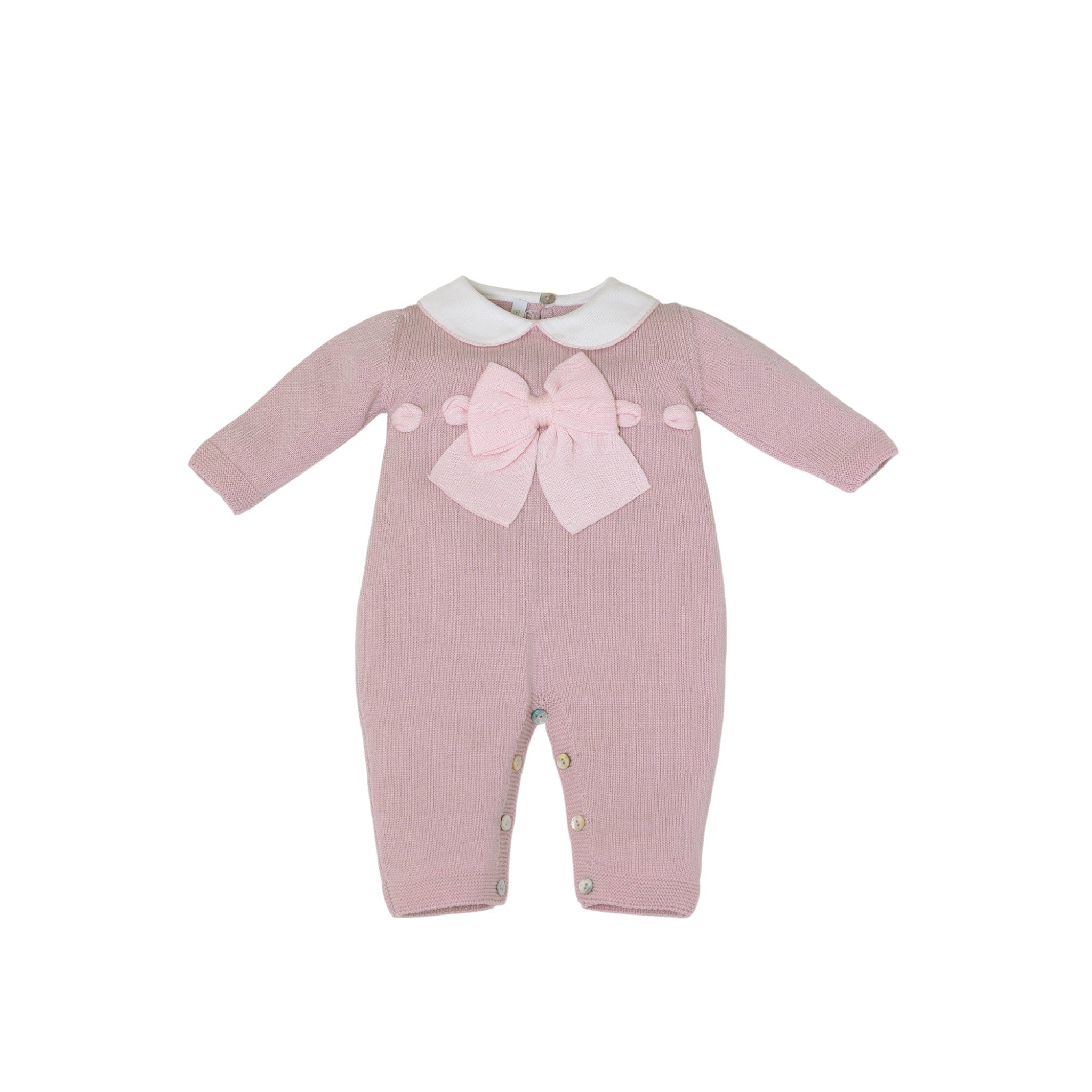 Tutina Lana Merino Fiocco Romantico 345 corredino e abbigliamento neonato | NANU' BABY