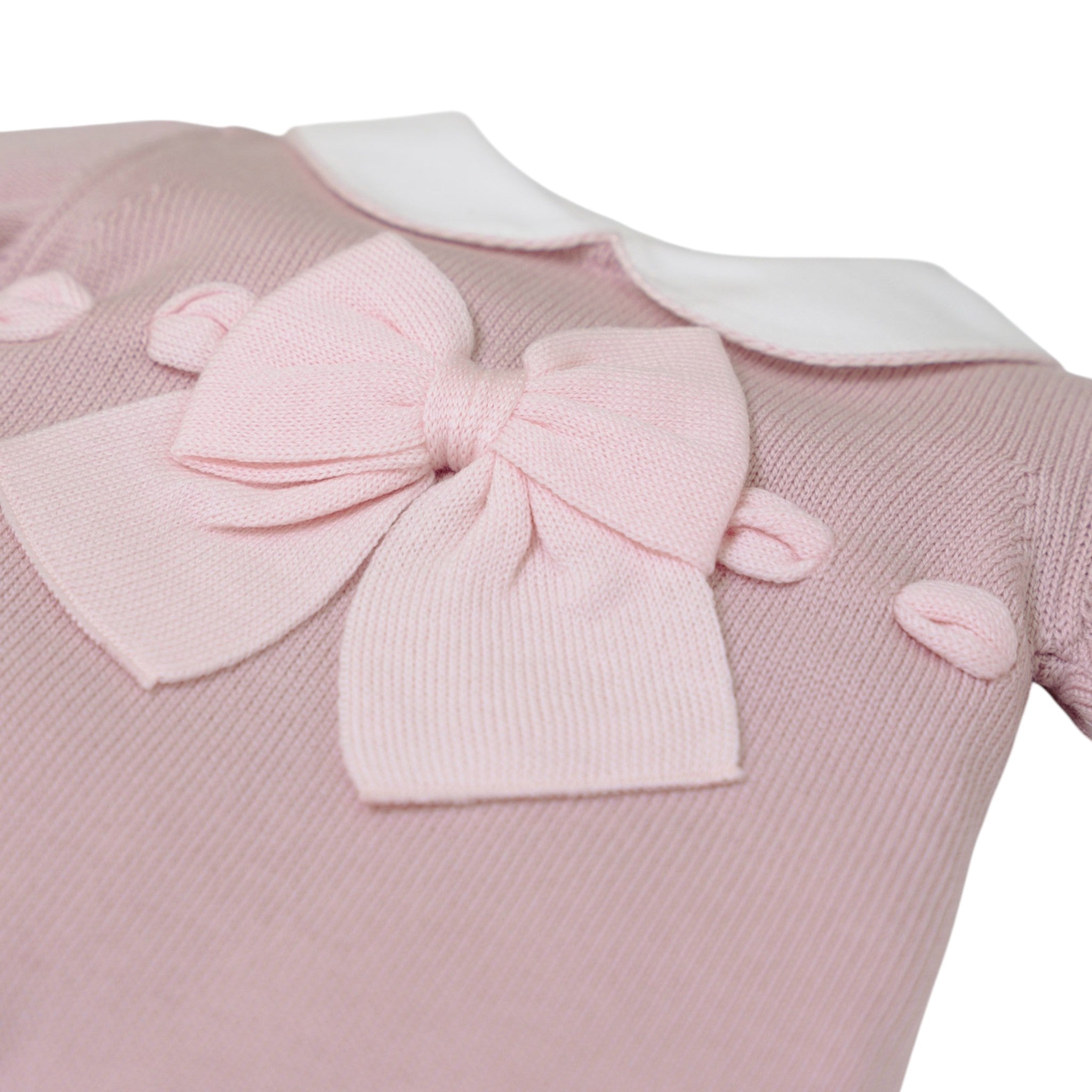 Tutina Lana Merino Fiocco Romantico 345 corredino e abbigliamento neonato | NANU' BABY