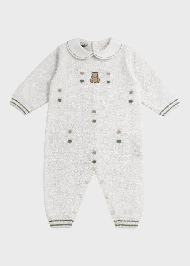 Tutina Lunga Pois Nocciolina Verde EK5610V corredino e abbigliamento neonato | NANU' BABY