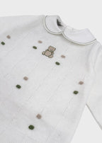 Tutina Lunga Pois Nocciolina Verde EK5610V corredino e abbigliamento neonato | NANU' BABY