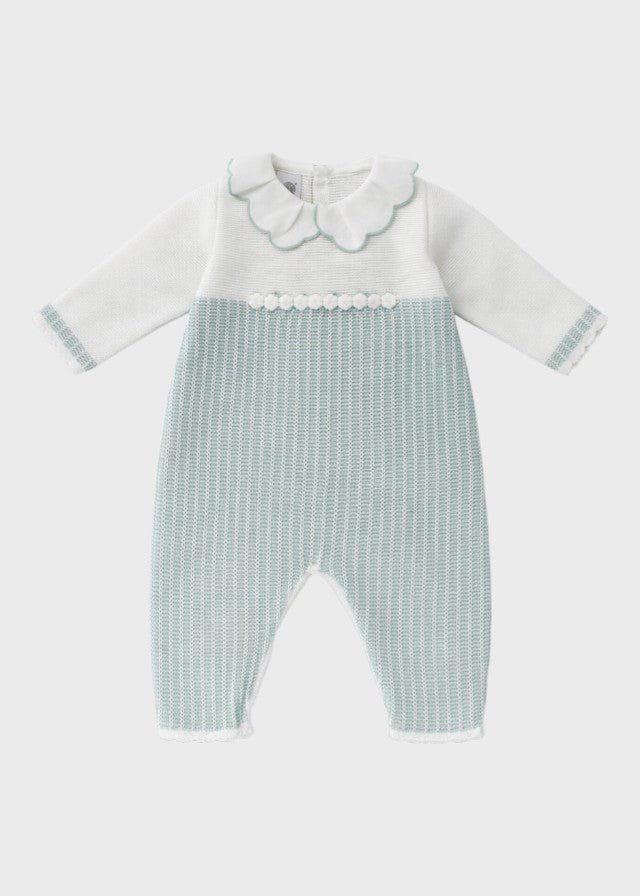 Tutina Margherite Lino Verde EK2410/V corredino e abbigliamento neonato | NANU' BABY