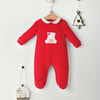 Tutina Natalizia Ciniglia Con Piede Neonata Rosso 3F769/2253 corredino e abbigliamento neonato | NANU' BABY