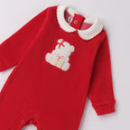 Tutina Natalizia Ciniglia Con Piede Neonata Rosso 3F769/2253 corredino e abbigliamento neonato | NANU' BABY