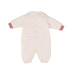 Tutina Neonata Lana Vergine 100% Natural Rosa Orsetto Berretto IN7110/R corredino e abbigliamento neonato | NANU' BABY