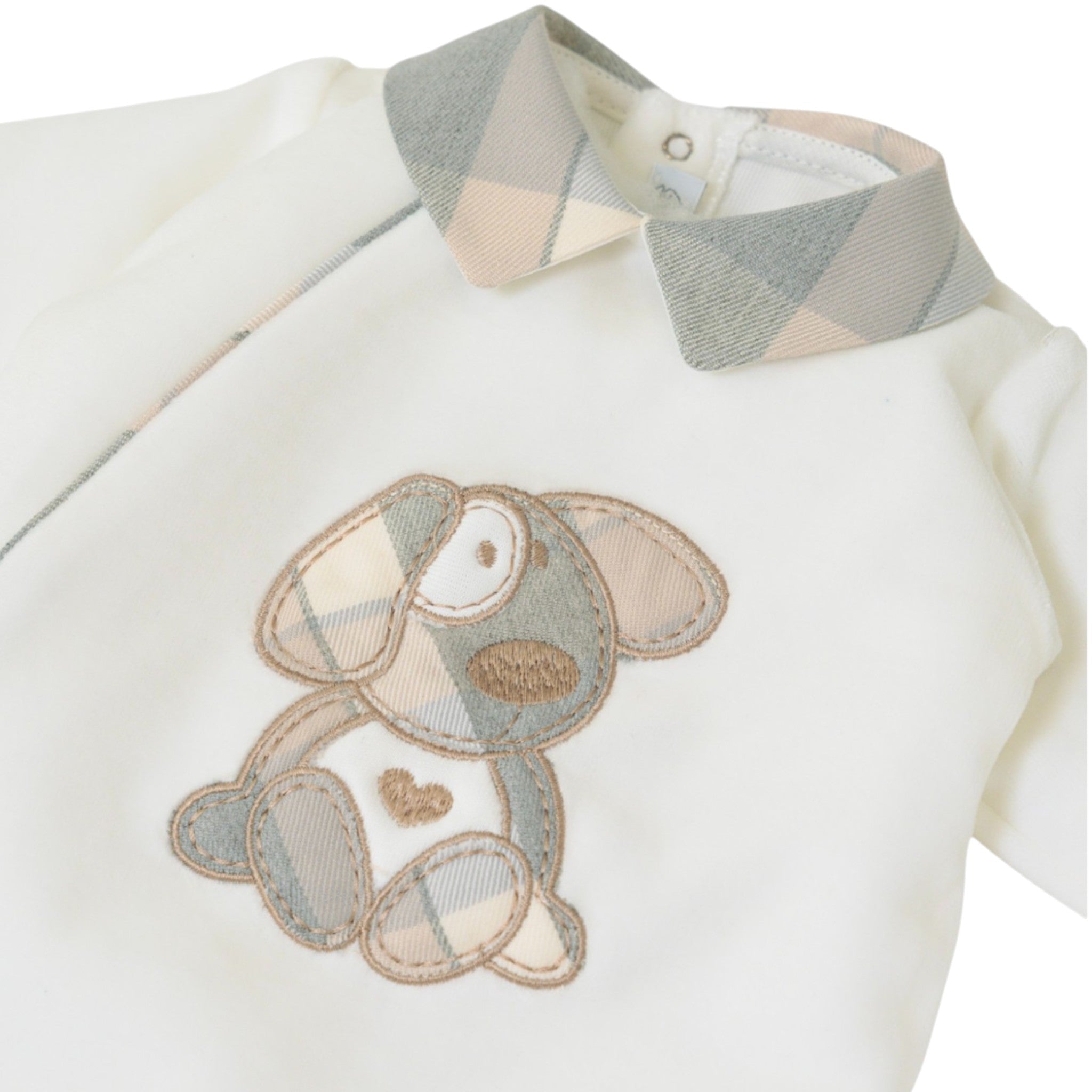 Tutina Neonato Ciniglia Bianco SARTORIA DEI PICCOLI (cod. LTB1112) corredino e abbigliamento neonato | NANU' BABY