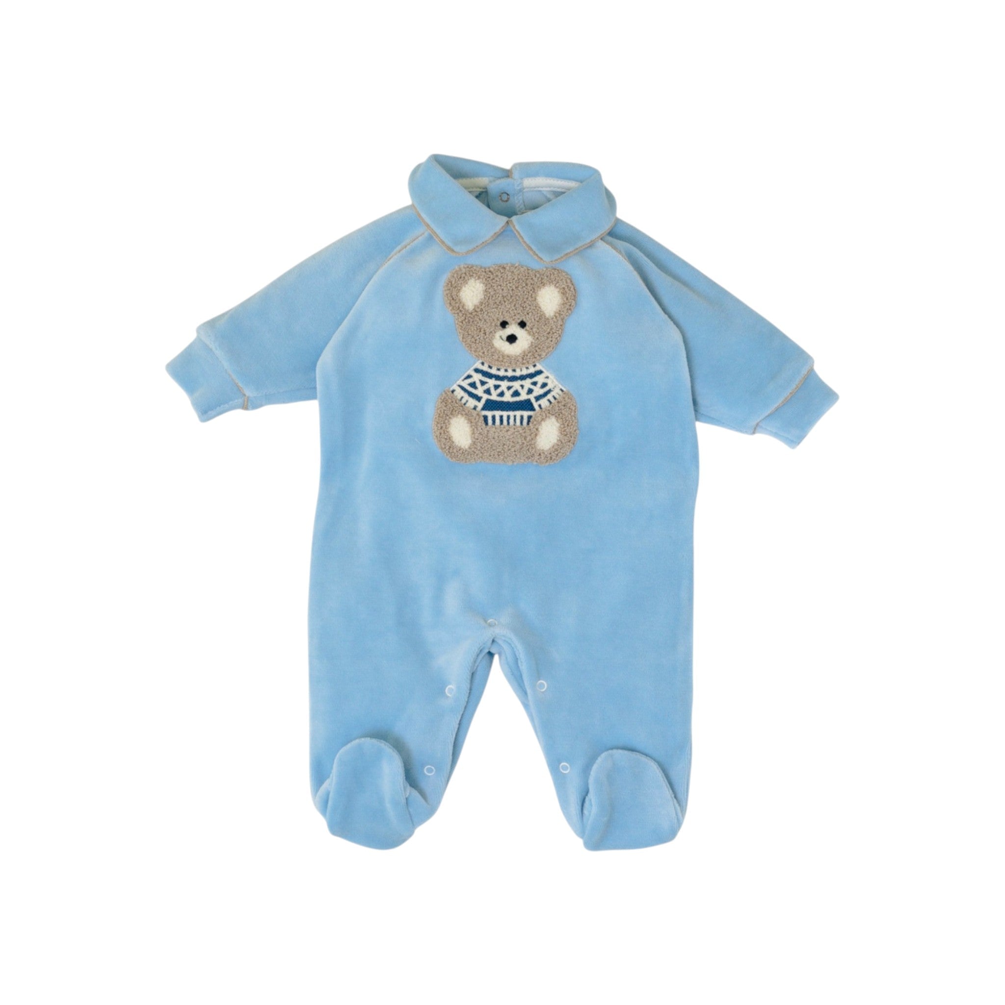 Tutina Neonato Ciniglia Cielo SARTORIA DEI PICCOLI (cod. LT1114) corredino e abbigliamento neonato | NANU' BABY