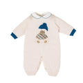 Tutina Neonato Lana Vergine 100% Natural Zaffiro Orsetto Berretto IN7110/Z corredino e abbigliamento neonato | NANU' BABY