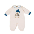 Tutina Neonato Lana Vergine 100% Natural Zaffiro Orsetto Berretto IN7110/Z corredino e abbigliamento neonato | NANU' BABY