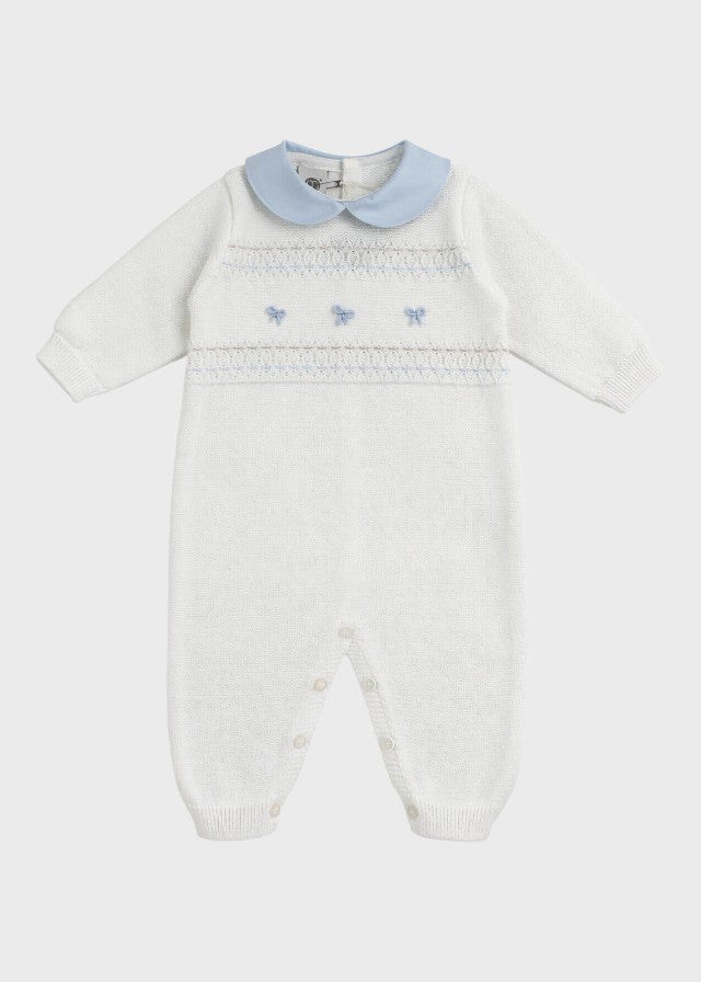 Tutina Punto Smock Fiocchetti EK6510/C corredino e abbigliamento neonato | NANU' BABY