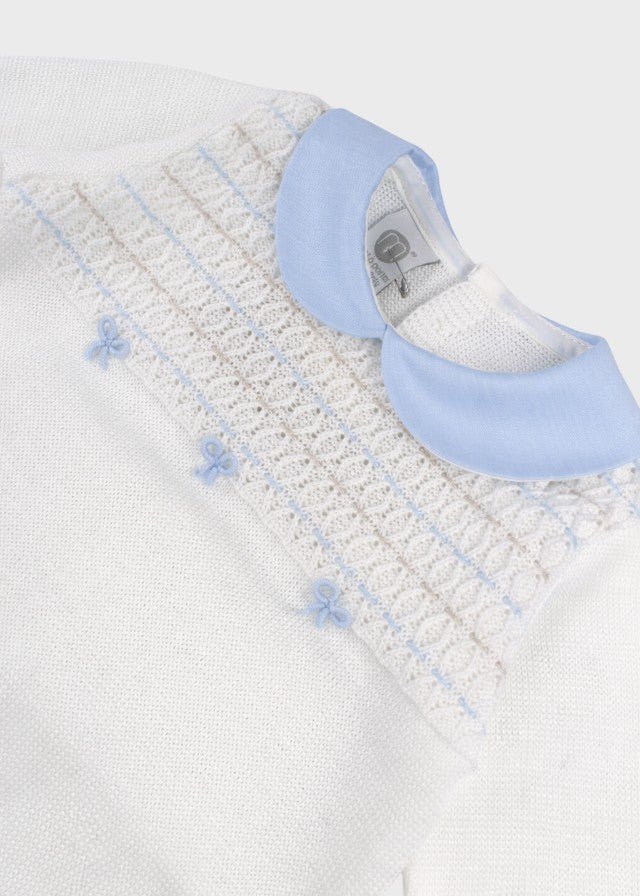 Tutina Punto Smock Fiocchetti EK6510/C corredino e abbigliamento neonato | NANU' BABY
