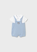 Tutina Salopette Cotone Turchese 1605/66 corredino e abbigliamento neonato | NANU' BABY