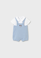 Tutina Salopette Cotone Turchese 1605/66 corredino e abbigliamento neonato | NANU' BABY
