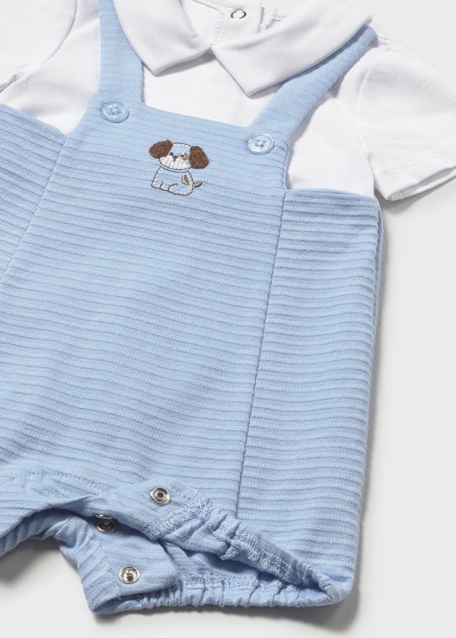 Tutina Salopette Cotone Turchese 1605/66 corredino e abbigliamento neonato | NANU' BABY