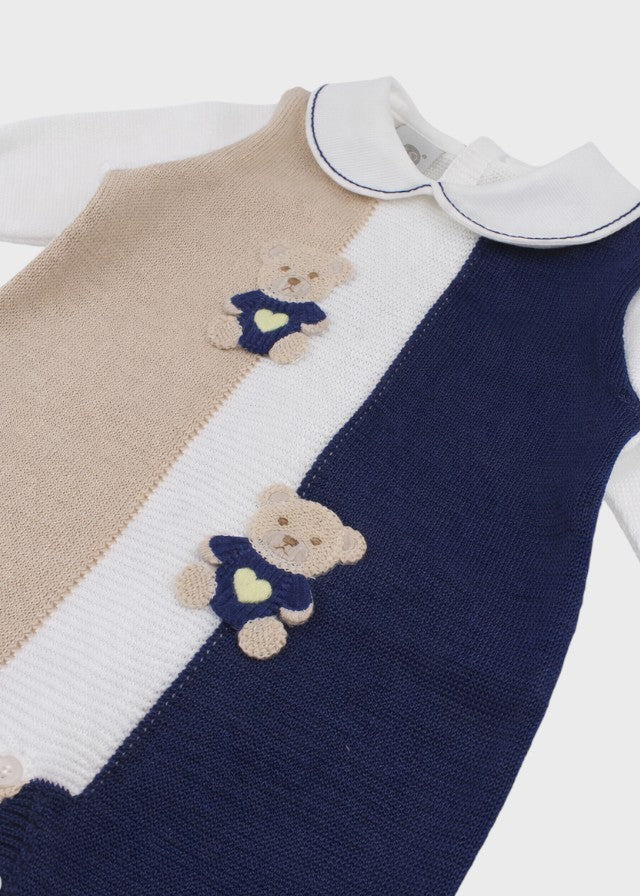Tutina Teddy Ricamato Blu EK6010 corredino e abbigliamento neonato | NANU' BABY