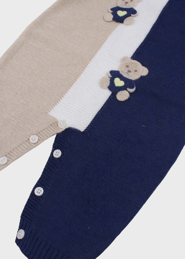 Tutina Teddy Ricamato Blu EK6010 corredino e abbigliamento neonato | NANU' BABY