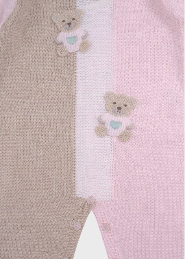 Tutina Teddy Ricamato Rosa EK6010/R corredino e abbigliamento neonato | NANU' BABY