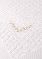 White Embroidered Flower Blanket SAIT/CO-R